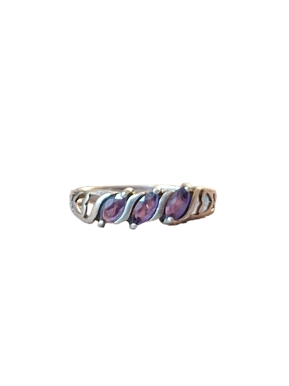 Vintage 10½ Avon Silver Amethyst Ring